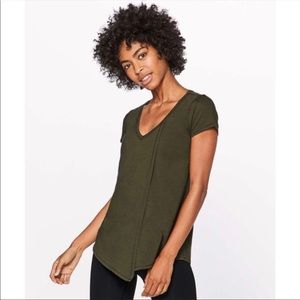 Lululemon Knot A Problem Tee - Dark Olive - size 8